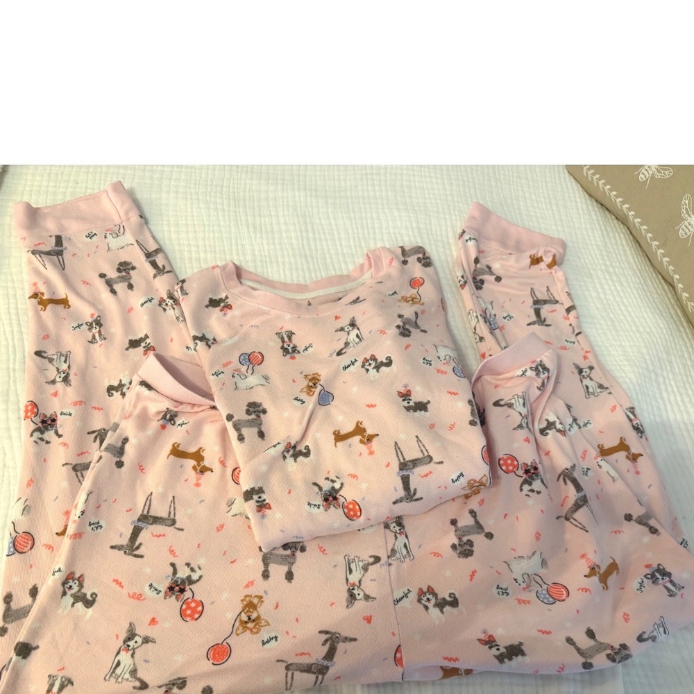 Cuddl Duds Womens 2X Pink Dog Party Print Pajama Set Joggers Long Sleeve Top - Picture 4 of 6